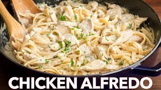 Chicken Fettuccine Alfredo Recipe  Easy Dinner [upl. by Aihsenak592]