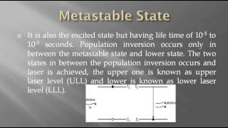 Population Inversion and metastable state in laser [upl. by Siaht]