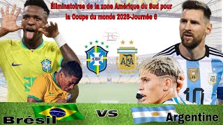 Brazil vs Argentina  Éliminatoires pour la coupe du monde 2026  Journée 6  Stade Maracanã🇧🇷🇦🇷 [upl. by Eryn]