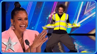 HILARIOUS HIVIS STRIPTEASE leaves Simon baffled  Auditions  BGT 2023 [upl. by Atworth934]