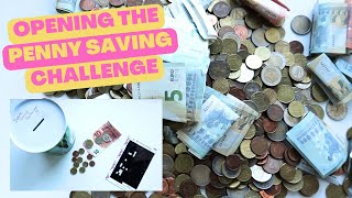 ITS TIME TO OPEN MY SAVINGS TIN  PART 1  PENNY SAVING CHALLENGE [upl. by Edith]