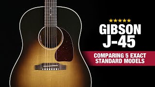 How Different Can 5 Gibson J45s Sound — Comparison Video [upl. by Leahcimed]