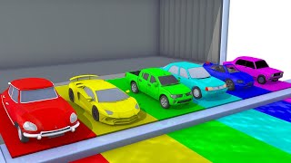 Learn Colors with Cars Street Vehicles Water Slide Colors for Kids Nursery Rhymes for Children [upl. by Enicul]