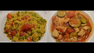 2 recettes cookeo dinde poivrons et riz espagnole [upl. by Imarej263]