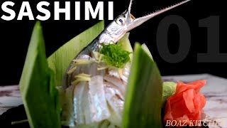 Sashimi Recipe saury 학꽁치 회 [upl. by Aihsek]