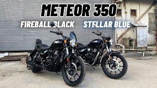 2024 RE Meteor Fireball Black vs Stellar Blue  Detailed Comparison  Motorxone [upl. by Alcock]