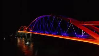 Pathein Cablestayed Bridge  Facade Lighting By ToyoShine [upl. by Omik282]