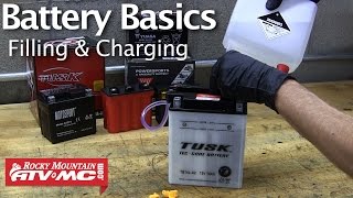 Battery Basics amp Activation  Filling amp Charging a Motorcycle Battery [upl. by Brackett]