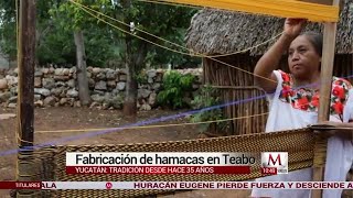 Fabricación de hamacas tradición desde hace 35 años en Teabo Yucatán [upl. by Ragg]