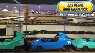 Las Vegas Mini Grand Prix Go Kart racing friend vs friend kids vs their parents on the track [upl. by Itra]