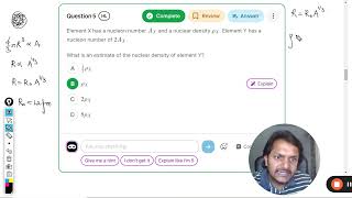 Element X has a nucleon number 𝐴𝑋A X​ and a nuclear density 𝜌𝑋ρ X​  Element Y has a nucleon [upl. by Neraj]