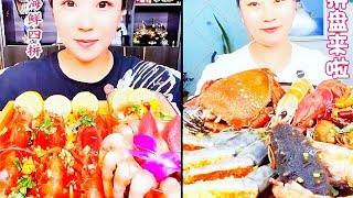 Check Out The Seafood Platter Red Devil Shrimp🦐 Arctic Scallops Sweet Shrimp 🍤 Sea  ASMR MUKBANG [upl. by Atreb]