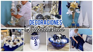 DECORACION DE NAVIDAD SALA COMEDOR Y COCINA 💙 COMBINANDO AZUL DORADO Y BLANCO [upl. by Noirda]