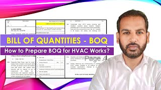 How to Prepare BOQ for HVAC Works in Urdu  Rate Analysis of Bill of Quantity [upl. by Lamarre449]