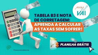 Tabela B3 e Nota de Corretagem aprenda calcular as taxas sem sofrer [upl. by Shuma]