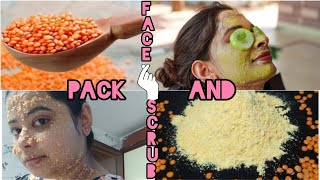 Masoor Dal ear Face pack and Scrubঘরোয়া পদ্ধতিতে মুসুর ডালের ফেসপ্যাক এবং স্ক্রাব [upl. by Idnym]