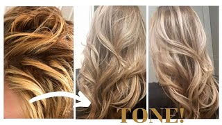 HOW TO TONE BRASSY HAIR  WELLA T18  T11  BRASSY TO ASHY [upl. by Doti]