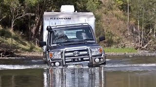 TOYOTA LANDCRUISER LC70 DUAL CAB  TOWING KEDRON Caravan [upl. by Eseuqram]