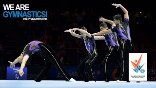 2018 Acrobatic Worlds Antwerp BEL  Highlights MENS GROUP FINAL  We Are Gymnastics [upl. by Ronna]