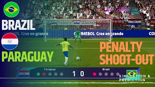 Penalty shootout ⚽ Brazil  Paraguay 🏆 AMERICA CUP 2024  Video game simulation [upl. by Odnomor]