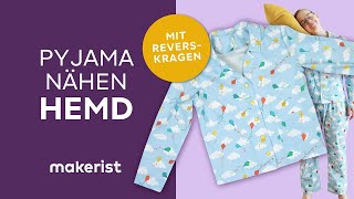 PyjamaSchlafanzug für Erwachsene und Kinder nähen  das Hemd [upl. by Nairdna]