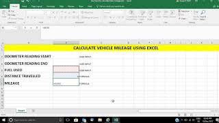 Calculate your vehicle mileage using Microsoft Excel [upl. by Korwin42]