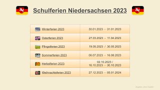 Schulferien Niedersachsen 2023 [upl. by Heidi]