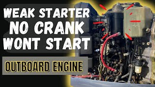 Outboard has Weak Starter Wont Start No Crank [upl. by Yelruc]