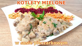 Przepyszne kotlety mielone w sosie pieczarkowym 👌 łatwy przepis na aksamitny sos pieczarkowy 👍 [upl. by Anayet]