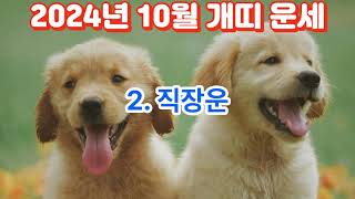 2024년10월 개띠 운세Dog Horoscope for October 2024띠별운세 지식 동물 사주 이슈 사람 운세 소식 좋은글 운을 [upl. by Arnold]