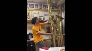 Playing Contrabass Saxophone 2 of 2 [upl. by Clellan]