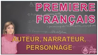 Savoir distinguer auteur narrateur et personnage  Français Première  Les Bons Profs [upl. by Erek491]