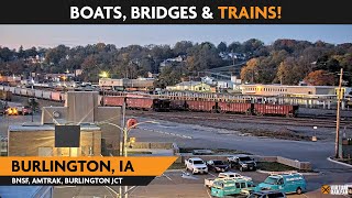 Burlington Iowa USA  Virtual Railfan LIVE [upl. by Gaspar]