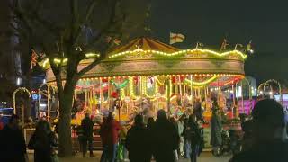 Carousal  London Southbank Christmas Market Near London Eye [upl. by Leinadnhoj]