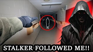 STALKER CONFRONTS US IN ABANDONED HAUNTED SCHOOL HELP [upl. by Lanae]