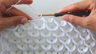 How To Crochet An Easy Stitch  Ideal For Blankets  Shawls [upl. by Mosenthal]