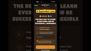 MemeFi YouTube video secret code today 4 September  memefi memeficode crypto code codes [upl. by Drolet456]