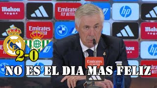 RUEDA DE PRENSA CARLO ANCELOTTI REAL MADRID 20 BETIS LA LIGA [upl. by Weissberg500]