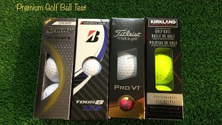 Premium Golf Ball Comparison Kirkland v 3 Srixon Diamond ProV1 and Bridgestone BXS [upl. by Adelheid]