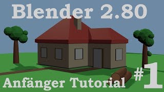 Blender 280  Anfänger Tutorial DE  Hausszene modellieren 12  Extrude Scale Rotate Insert [upl. by Gosselin]