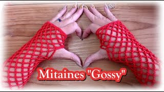 Mitaines quotGossyquot gauchers crochet вязание diy tutorial halloween mariage [upl. by Mairem]