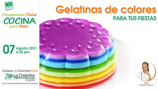 Gelatina de colores o arcoíris  Campamento de Cocina para Niños  Zona Deleite Plazas [upl. by Hachmin]