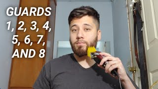 Beard Trimming Length Examples With Hair Clippers 18 Guards [upl. by Anirok]