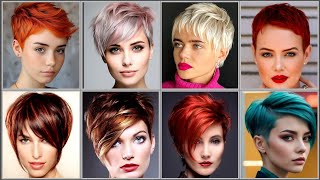 Top classic asymmetrical pixie Bob haircut with curtains bang hairstyle ideas for women 2024 [upl. by Paff]