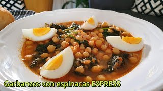 Garbanzos con espinacas EXPRESS sabrosísimos [upl. by Ottie]