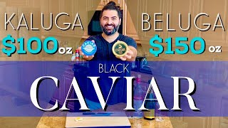 CAVIAR Tasting BELUGA amp KALUGA Black Sturgeon Caviar Price Explained [upl. by Hawker]