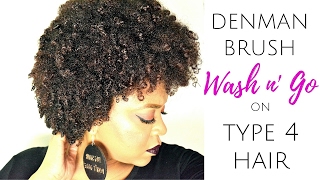 SHOCKING DEFINITION DENMAN BRUSH on TYPE 4 HAIR  WASH AND GO  THE CURLY CLOSET [upl. by Darcee]