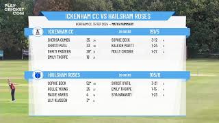 Southern Counties Womens Regional Finals Day  Ickenham CC v Hailsham Roses [upl. by Nanah]