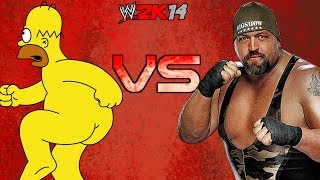 WWE 2K14 Homer Simpson VS The Big Show FRHD [upl. by Sitra]