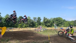 Open Pro Sport 450 Pro Am amp 450 B race at Lazy River MX LL Qualifier multiple wrecks [upl. by Ornas]